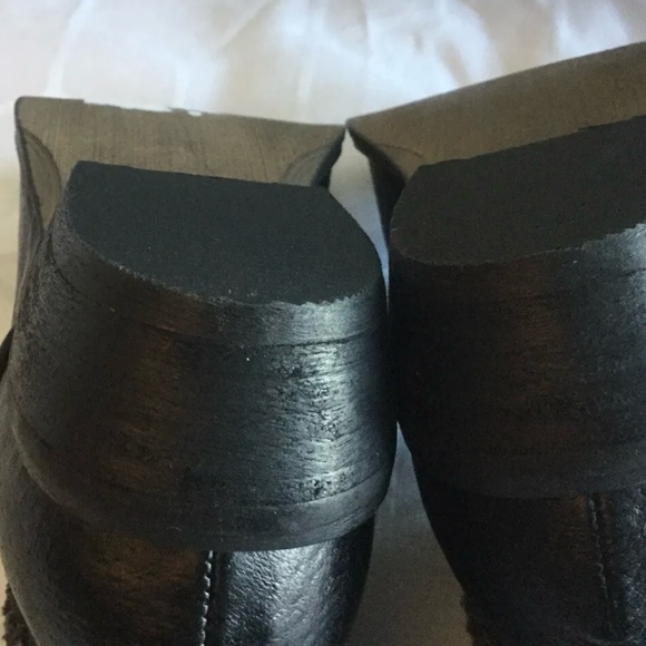 Steve Madden black leather zipper ankle boots SZ 6 P Elle 1” heel - Picture 5 of 6